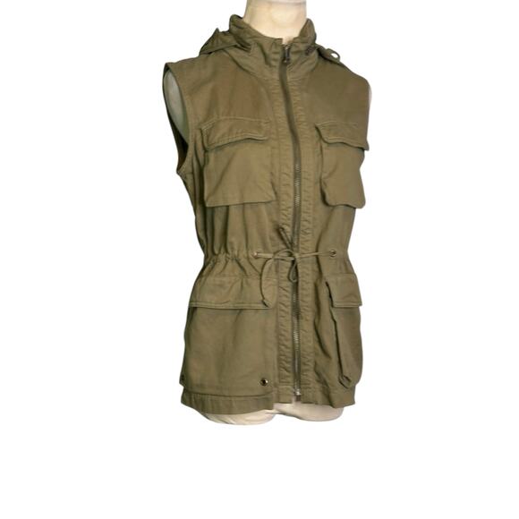 J.Crew Classic twill Chino green hoodie vest jacket size XS - Picture 5 of 13